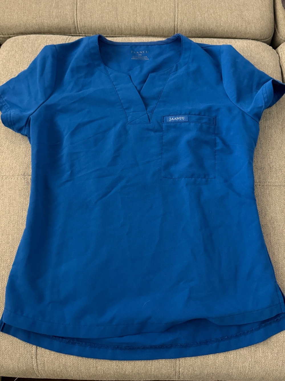 Jaanuu Royal Blue V-Neck Scrub Top